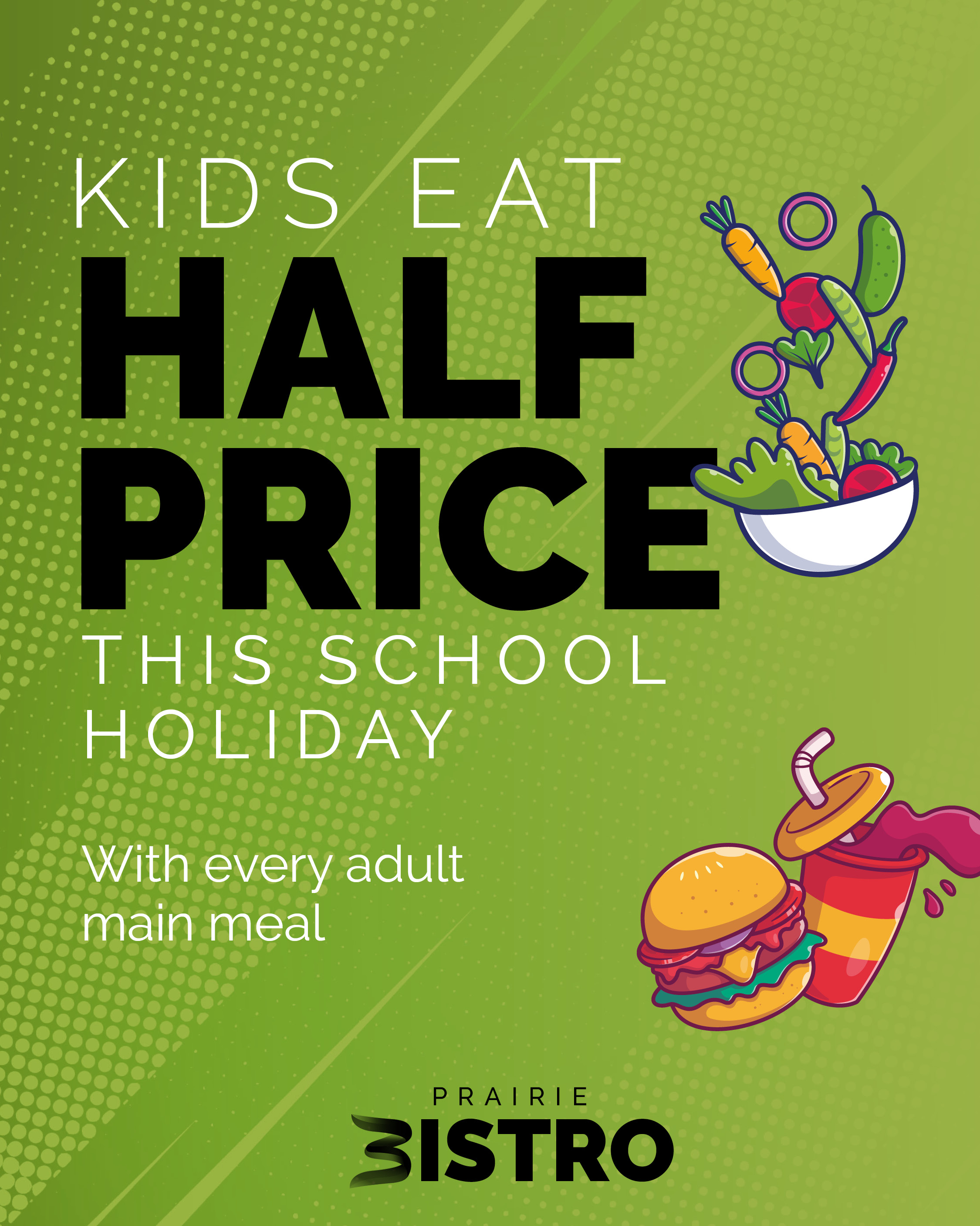 Kids eat half price offer at 1955 Bistro