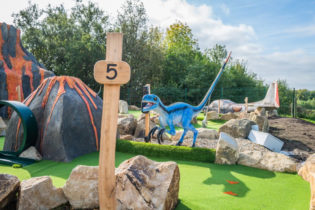 Jurassic themed adventure golf in Burnley