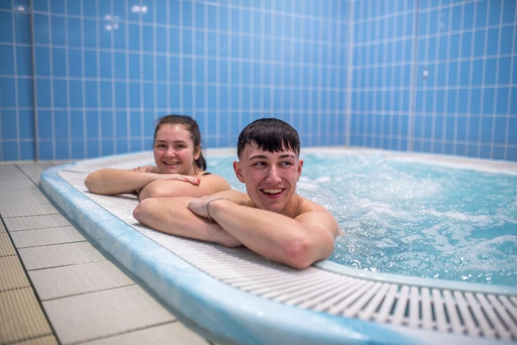 Teens in the hot tub