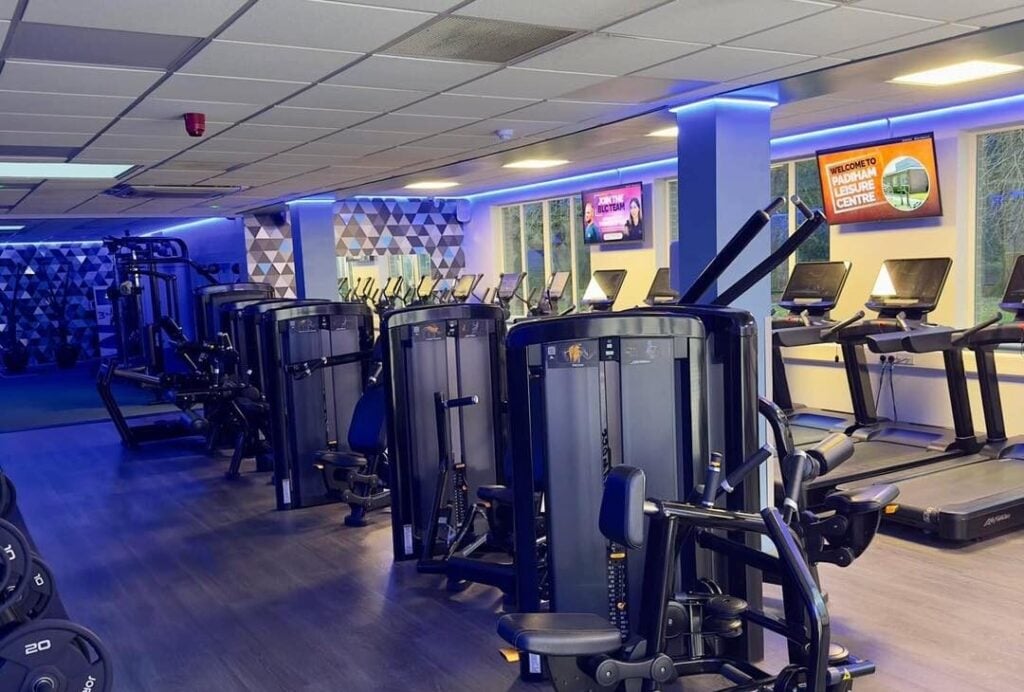Various piece of gym equipment