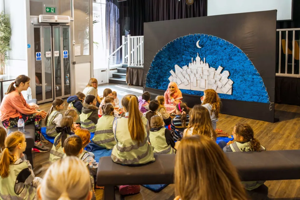 Children attending a reading group