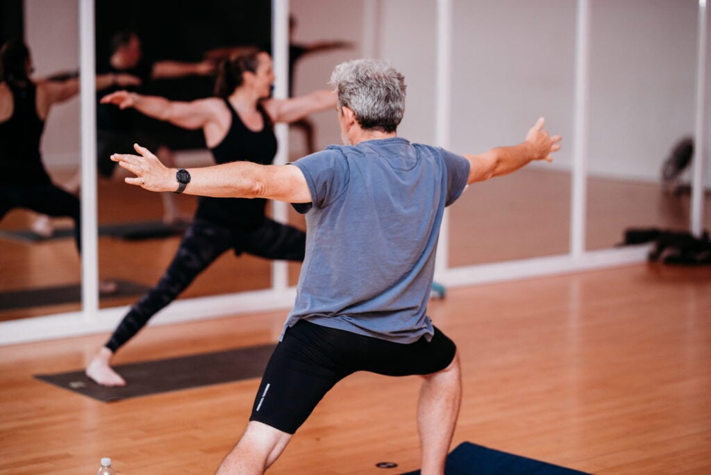 Man doing a fitness class
