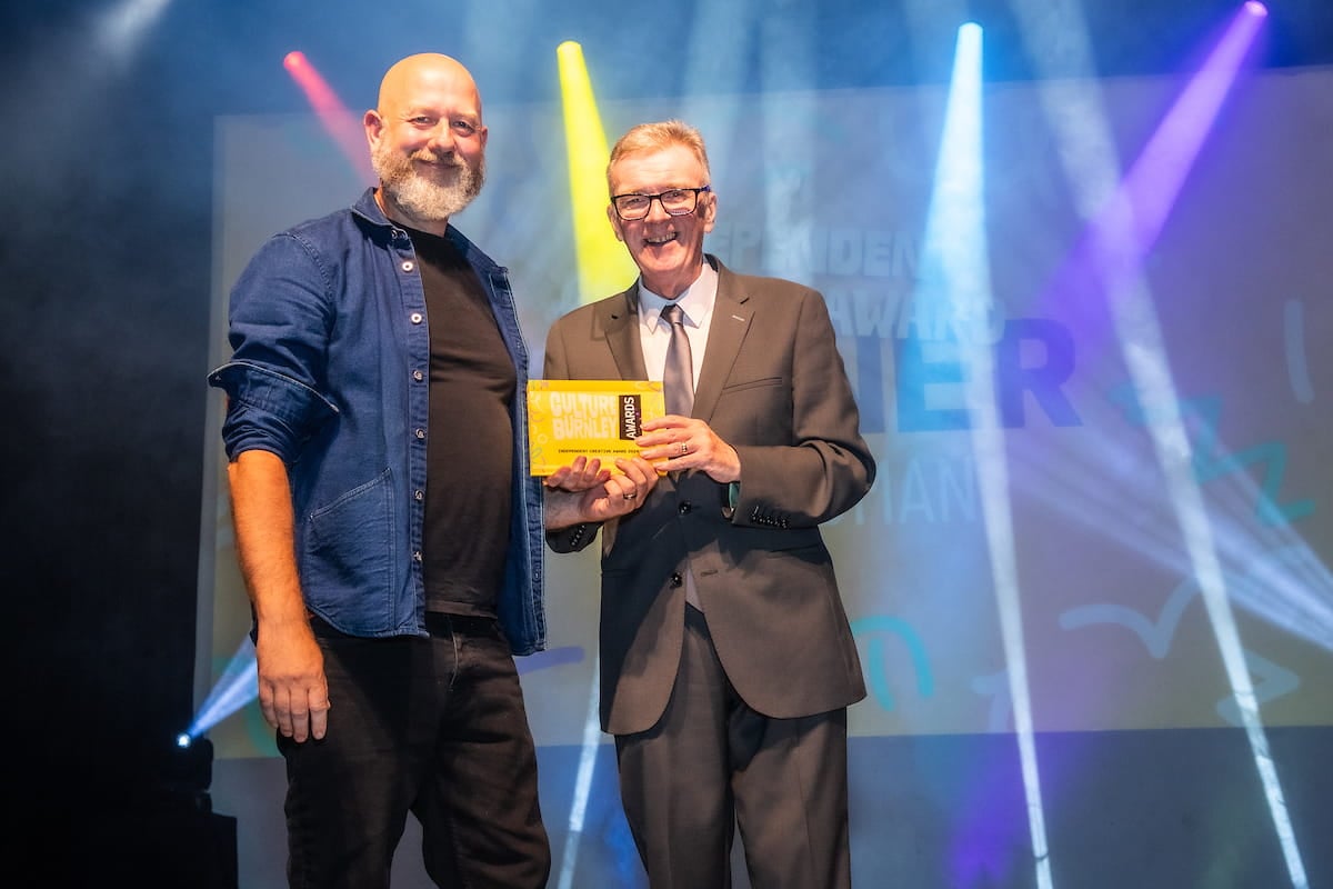 Man receiving award