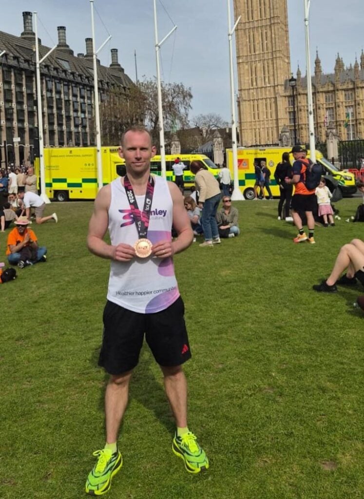 Man finished running the London Marathon