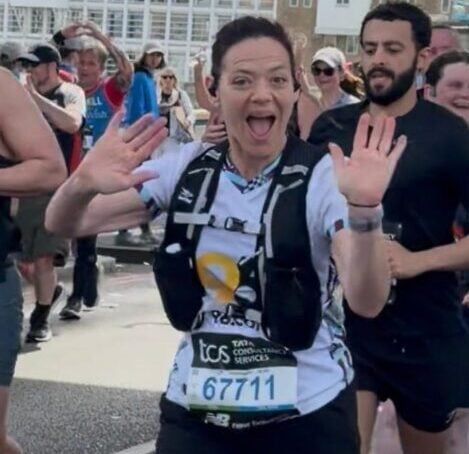 Woman running the London Marathon