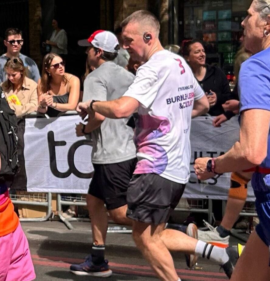 Runners completing the London Marathon
