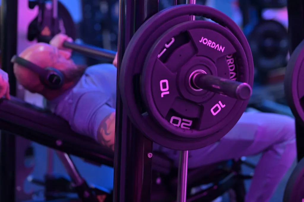 Man bench pressing in the gym