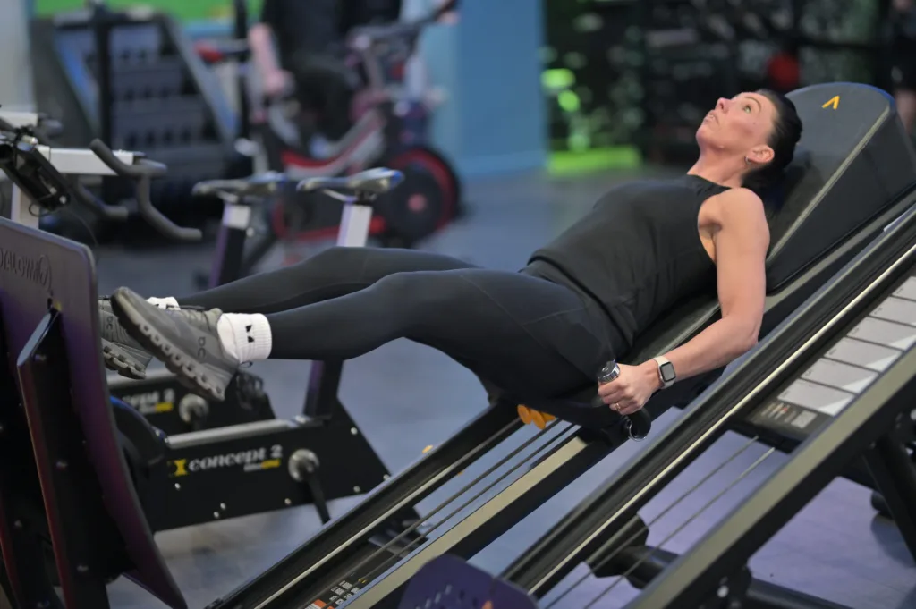 Woman resting in the gym