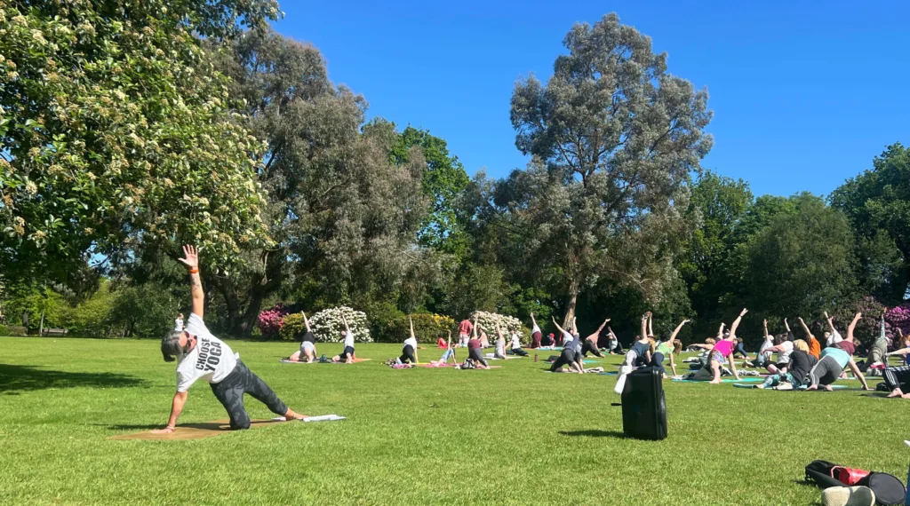 Outdoor Yoga activities in the park