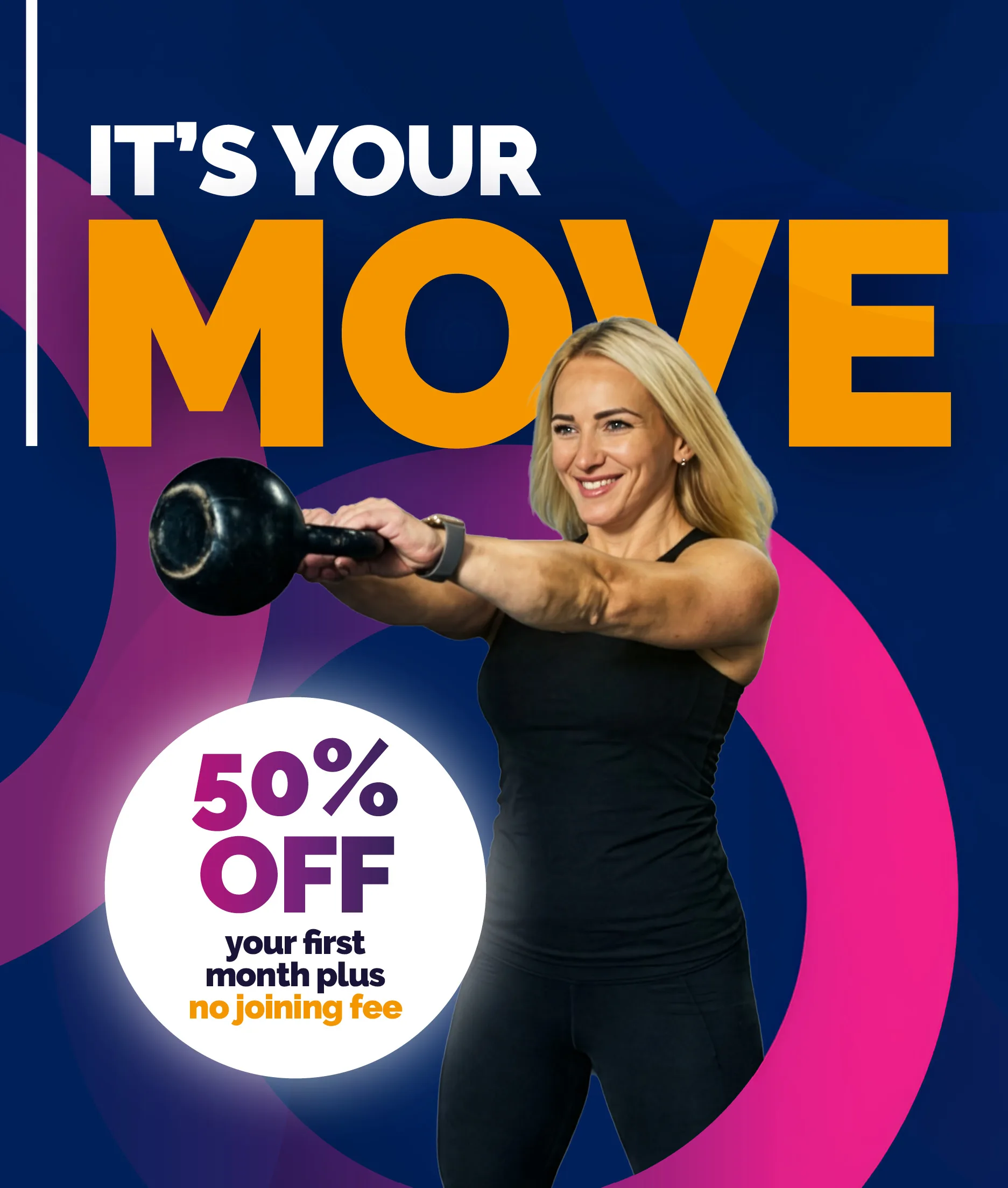 Woman holding a kettlebell